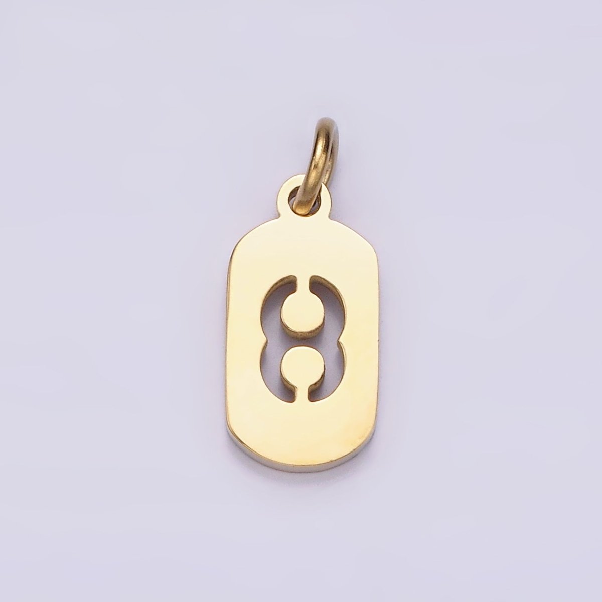 Stainless Steel 13.5mm Number 0-9 Open Script Mini Tag Add-On Gold Charm P-591-P-600