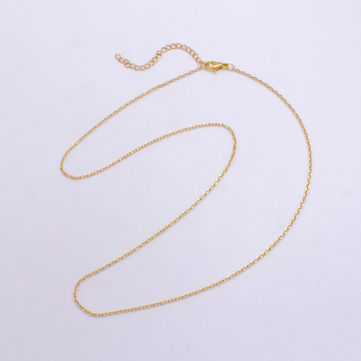 Stainless Steel 1.3mm Cable Chain 18 Inch Layering Necklace w. Extender | WA-2257