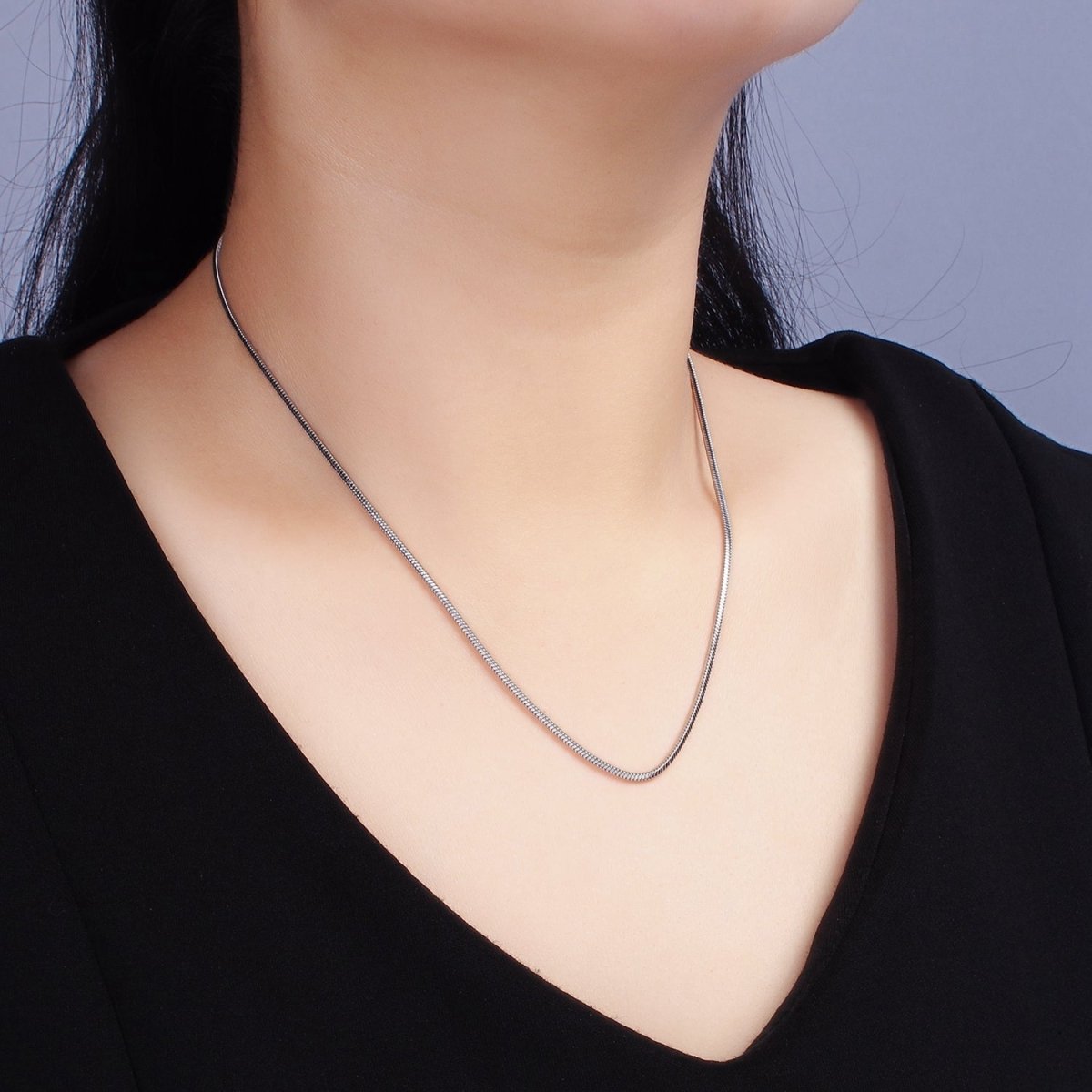 Stainless Steel 1.5mm Dainty Snake Chain 18 Inch Layering Necklace | WA-2269 Clearance Pricing
