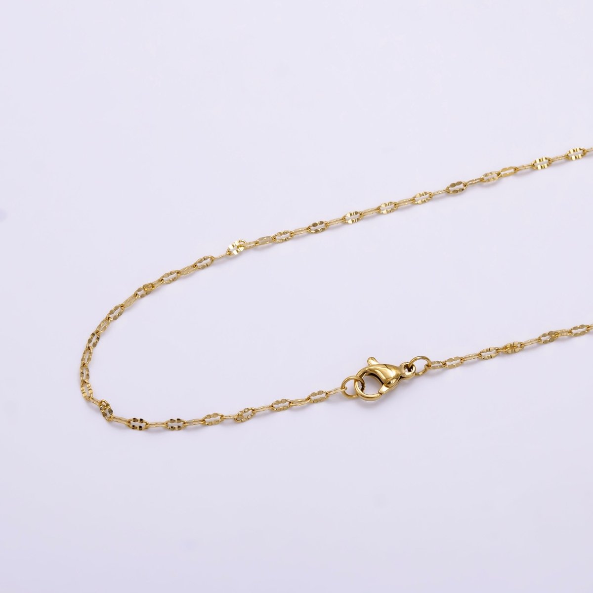 Stainless Steel 1.7mm Edged Cable Chain 17 Inch Necklace | WA-2468