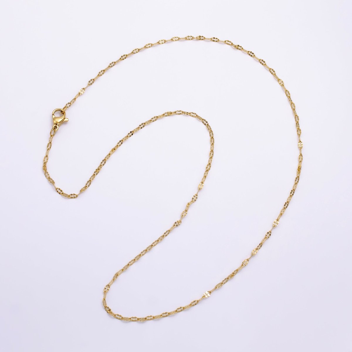 Stainless Steel 1.7mm Edged Cable Chain 17 Inch Necklace | WA-2468