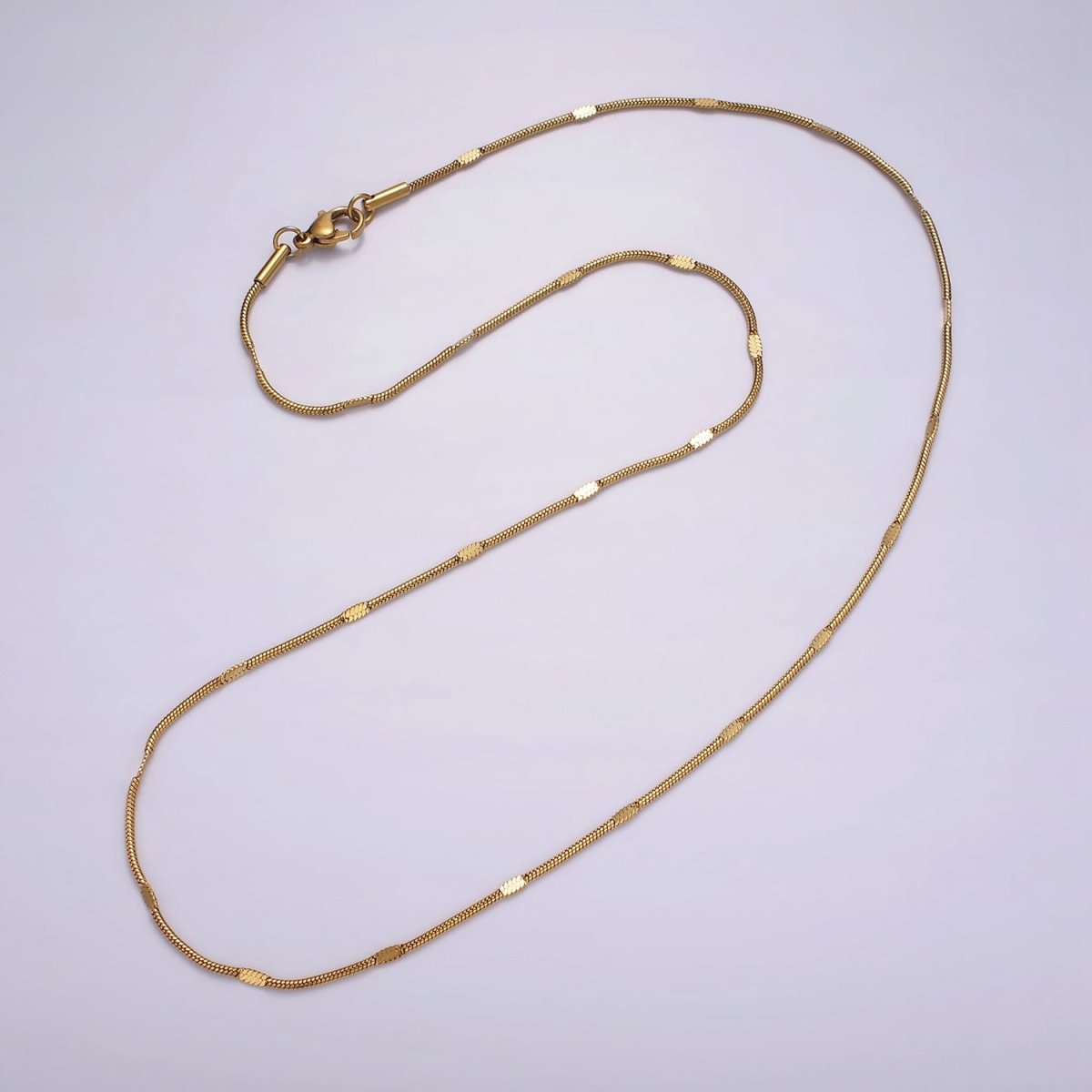 Stainless Steel 1.7mm Edged Flat Snake Chain 19.5 Inch Necklace | WA-2367