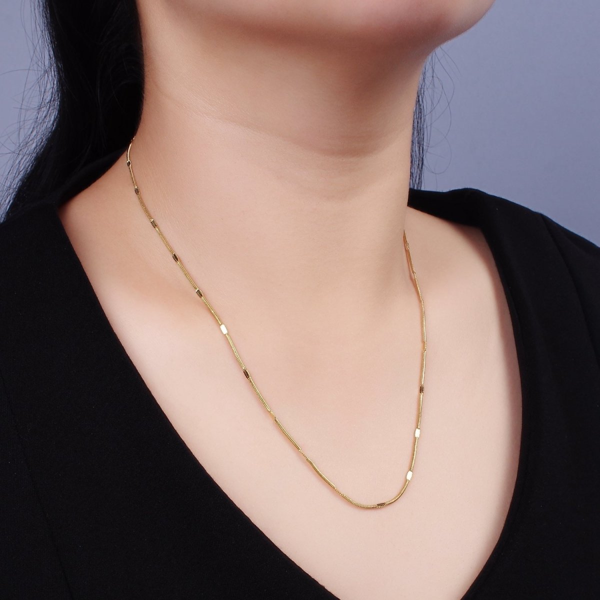 Stainless Steel 1.7mm Edged Flat Snake Chain 19.5 Inch Necklace | WA-2367