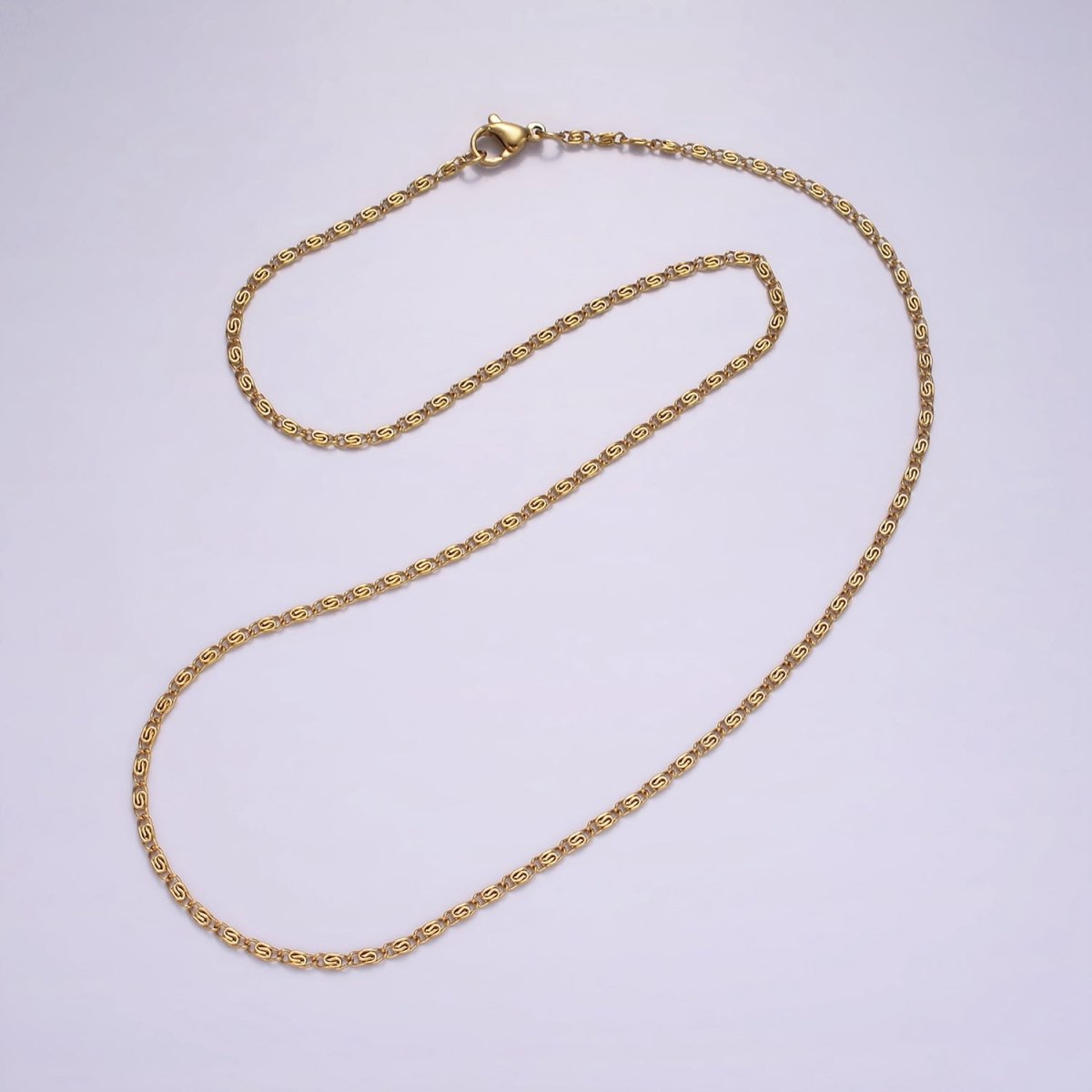 Stainless Steel 1.7mm Snail Scroll Chain 18 Inch Necklace | WA-2351