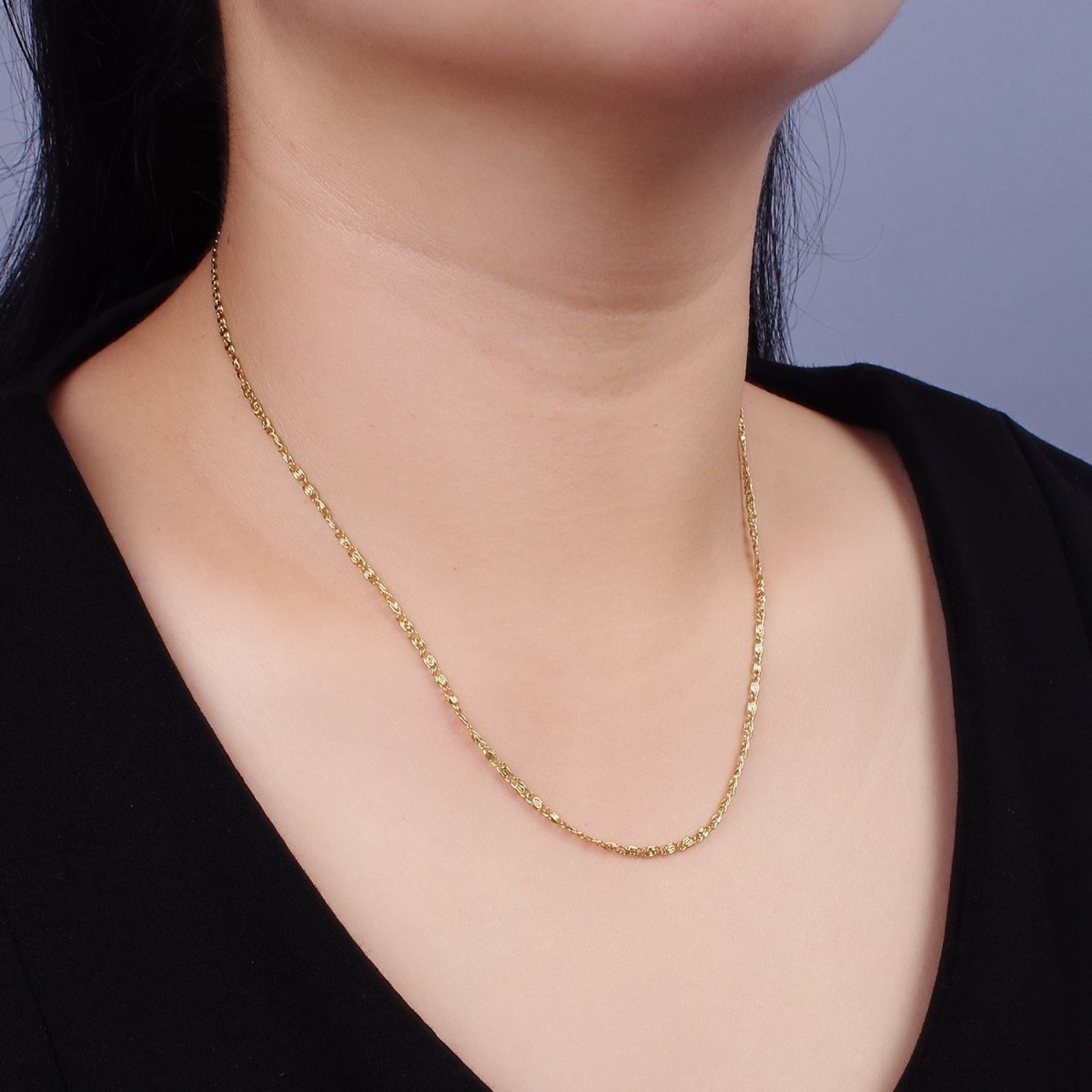 Stainless Steel 1.7mm Snail Scroll Chain 18 Inch Necklace | WA-2351