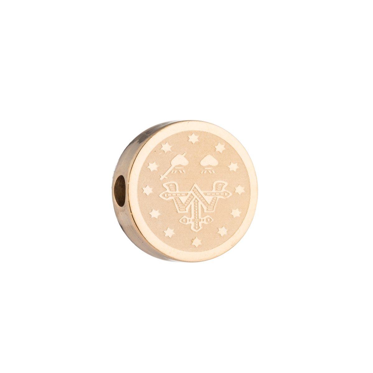 Stainless Steel, 18K Gold Filled Lord's Prayers in Spanish Round, Padre Nuestro Bracelet or Necklace Connector Charm Necklace Pendant Bead For Jewelry Making | B423, B425