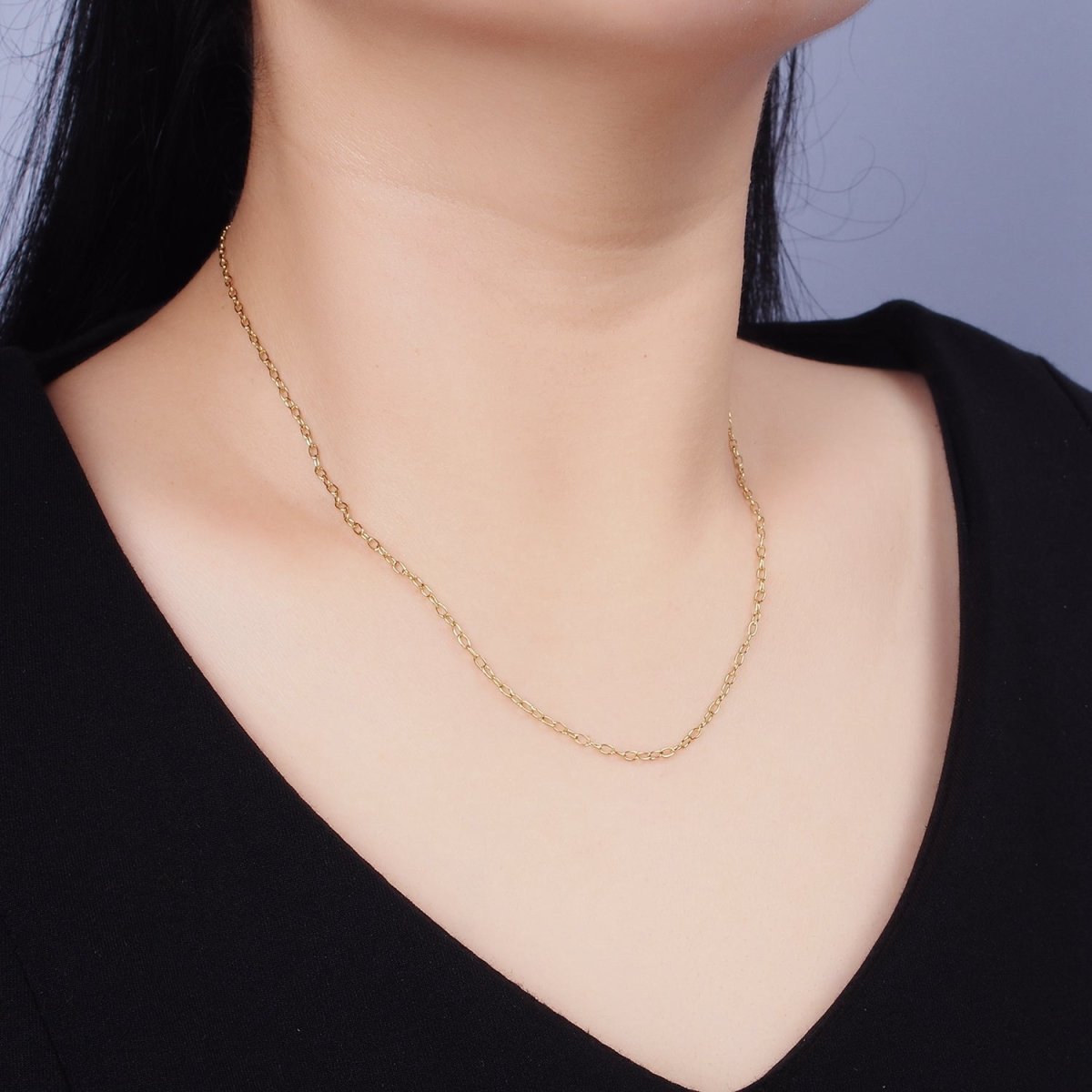 Stainless Steel 1.8mm Dainty Cable 18 Inch Layering Chain Necklace | WA-2026 Clearance Pricing