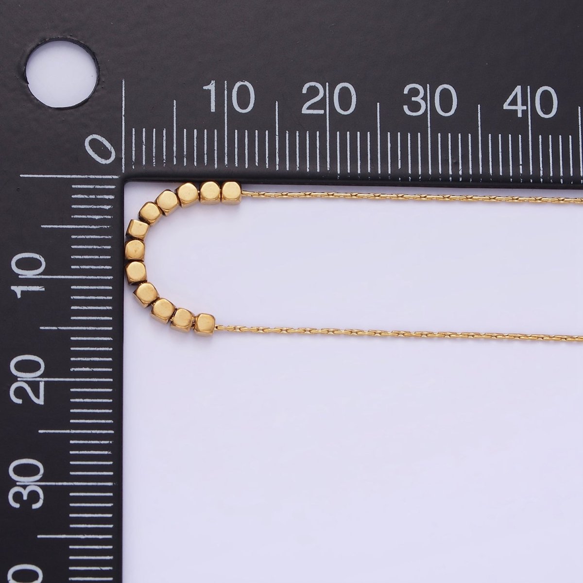 Stainless Steel 1.8mm Multiple Square Bead 16 Inch Wheat Choker Necklace | WA-2411