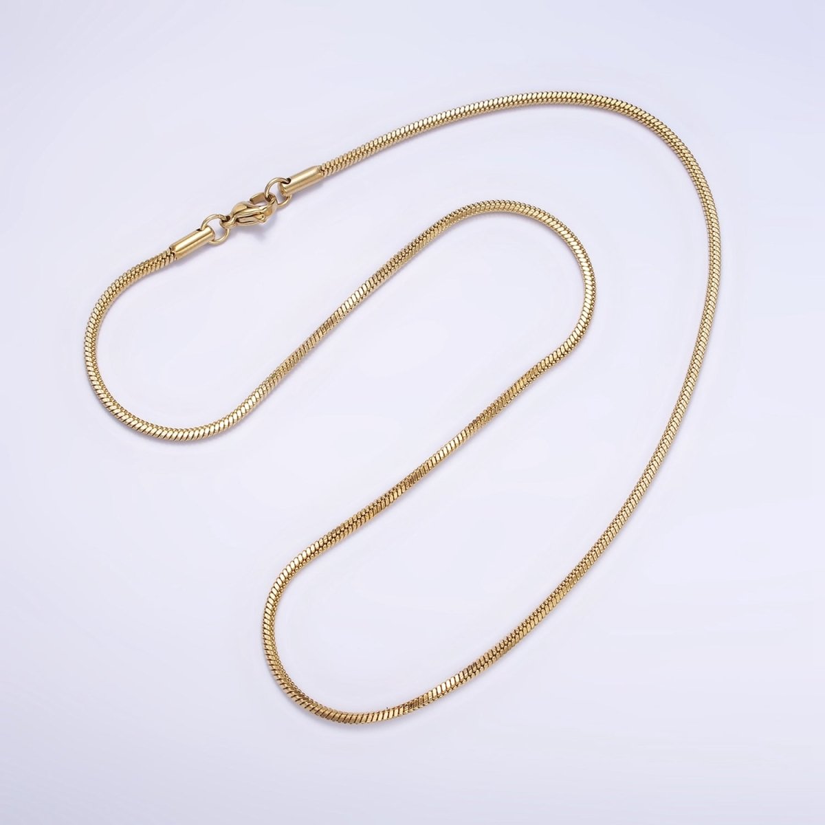 Stainless Steel 1.8mm Omega 18 Inch Layering Chain Necklace | WA-1993 Clearance Pricing
