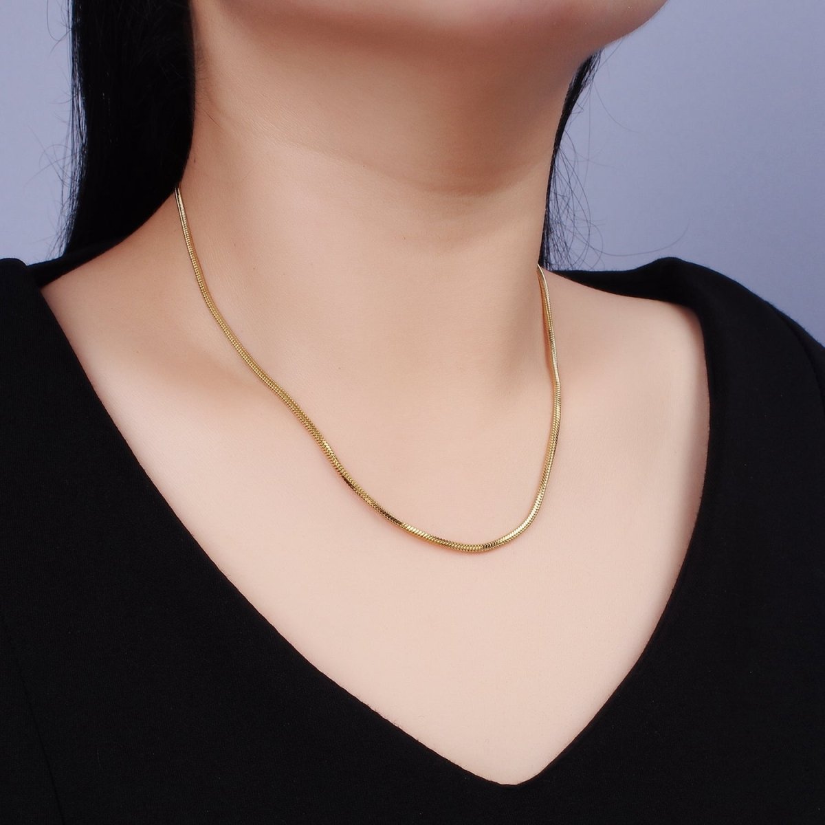 Stainless Steel 1.8mm Omega 18 Inch Layering Chain Necklace | WA-1993 Clearance Pricing