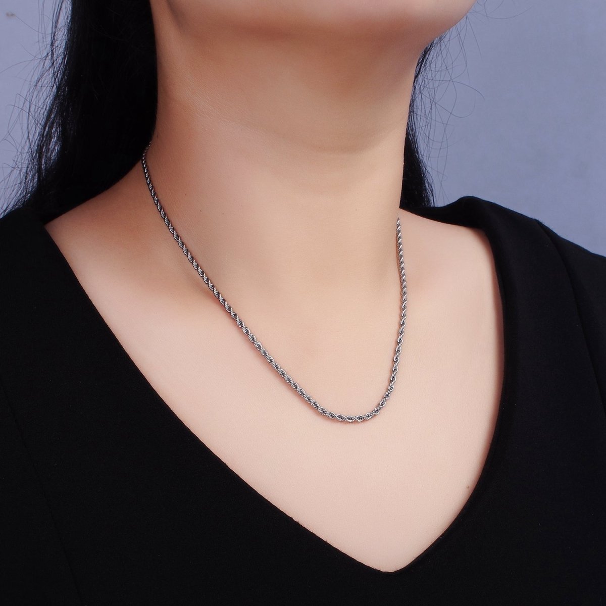 Stainless Steel 1.8mm Rope Chain 18 Inches Necklace in Gold & Silver | WA-2338 WA-2339