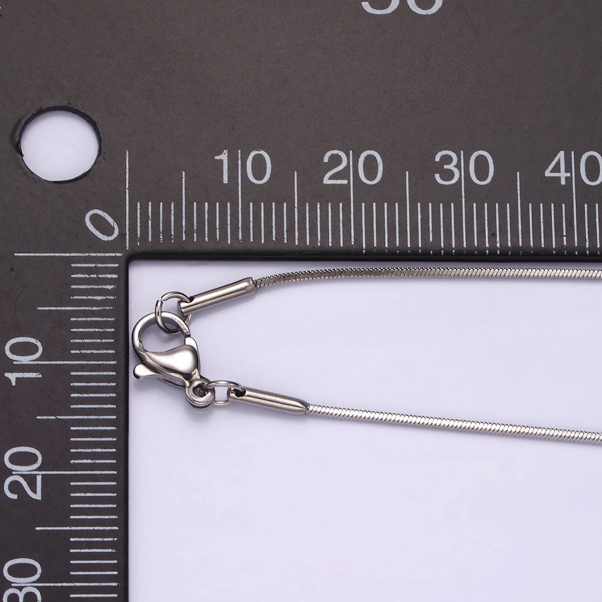 Stainless Steel 1mm Dainty Flat Snake 18 Inch Layering Chain Necklace | WA-2265 Clearance Pricing