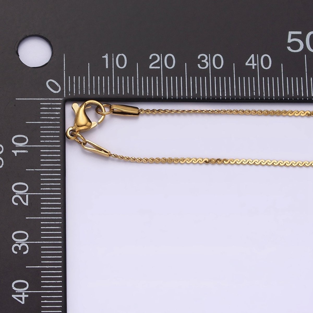 Stainless Steel 1mm Dainty Nugget Serpentine Tinsel 18 Inch Layering Chain Necklace | WA-2022 Clearance Pricing