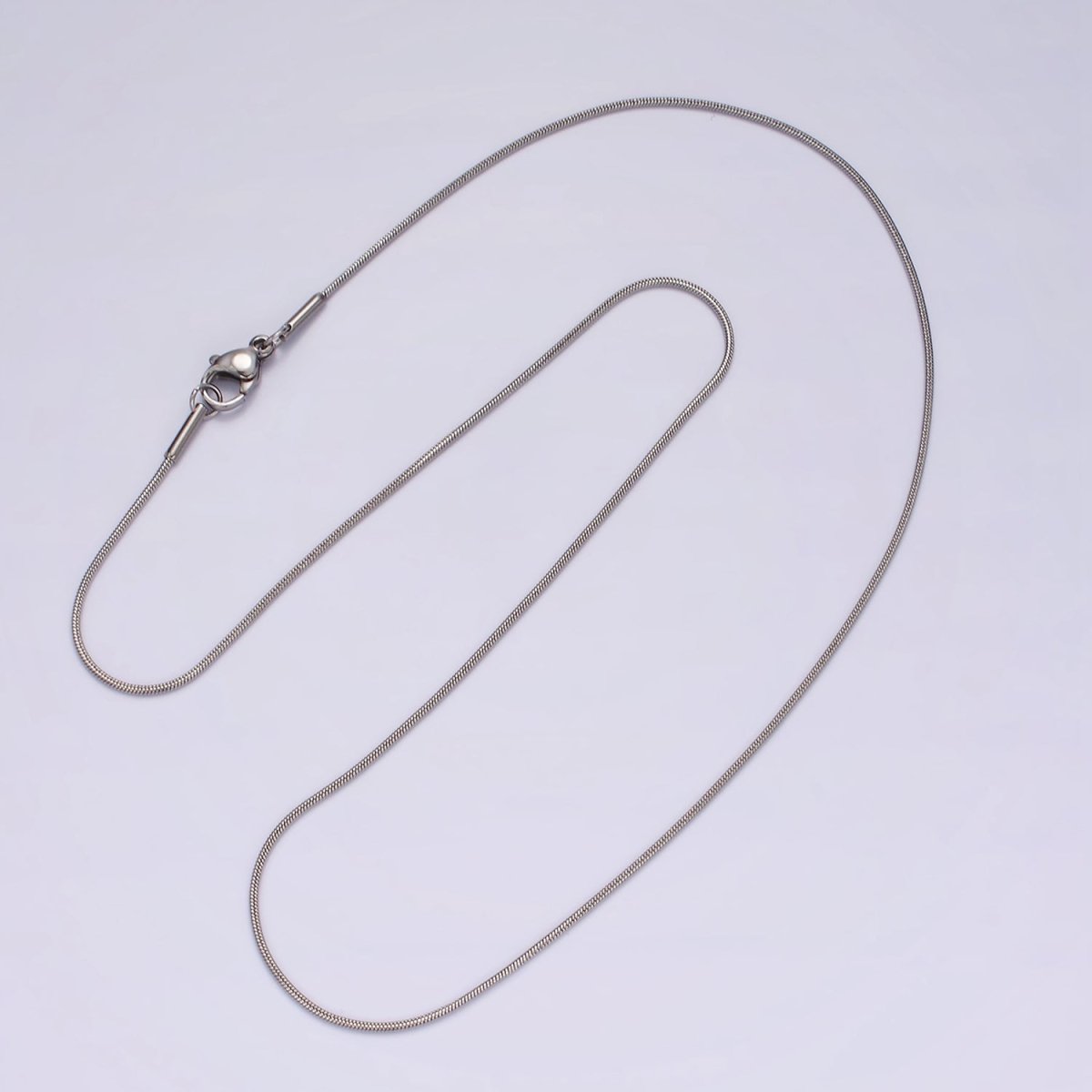 Stainless Steel 1mm Dainty Omega 18 Inch Layering Silver Chain Necklace | WA-2259 Clearance Pricing