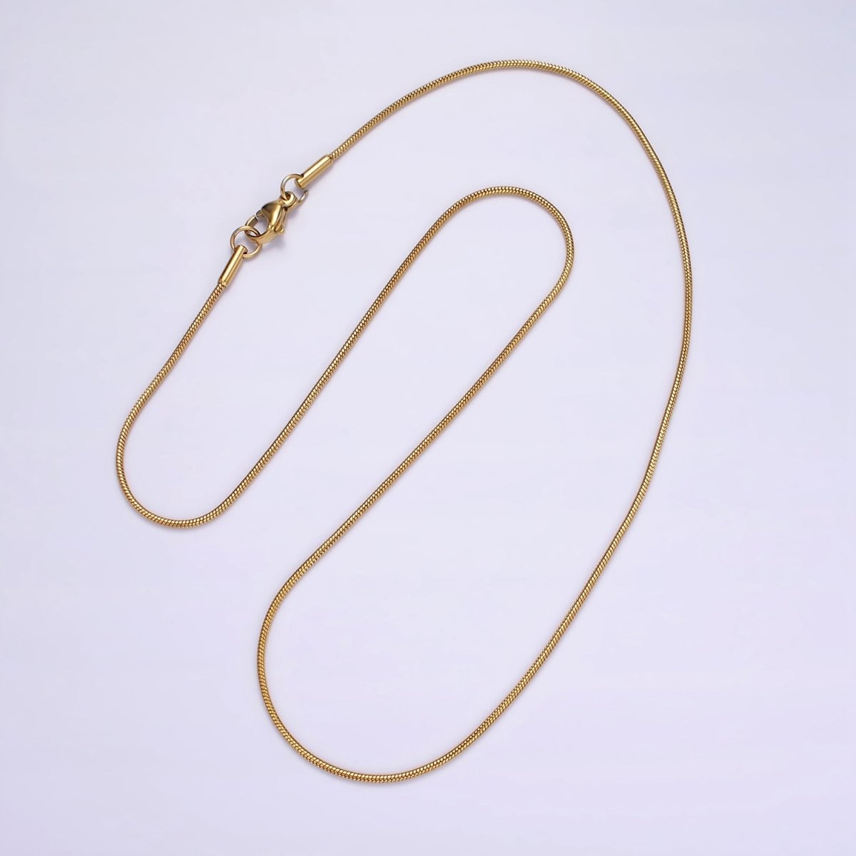 Stainless Steel 1mm Dainty Snake 18 Inch Layering Chain Necklace | WA-2302 Clearance Pricing