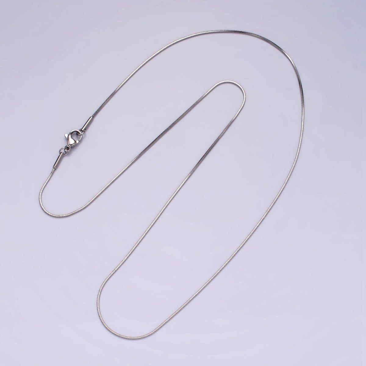 Stainless Steel 1mm Dainty Snake 20 Inch Layering Silver Chain Necklace | WA-2266 Clearance Pricing
