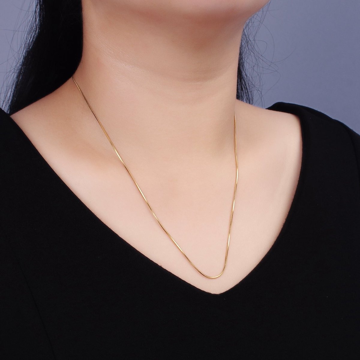 Stainless Steel 1mm Dainty Snake Cocoon 18 Inch, 20 Inch Layering Chain Necklace | WA-2306 WA-2307 Clearance Pricing
