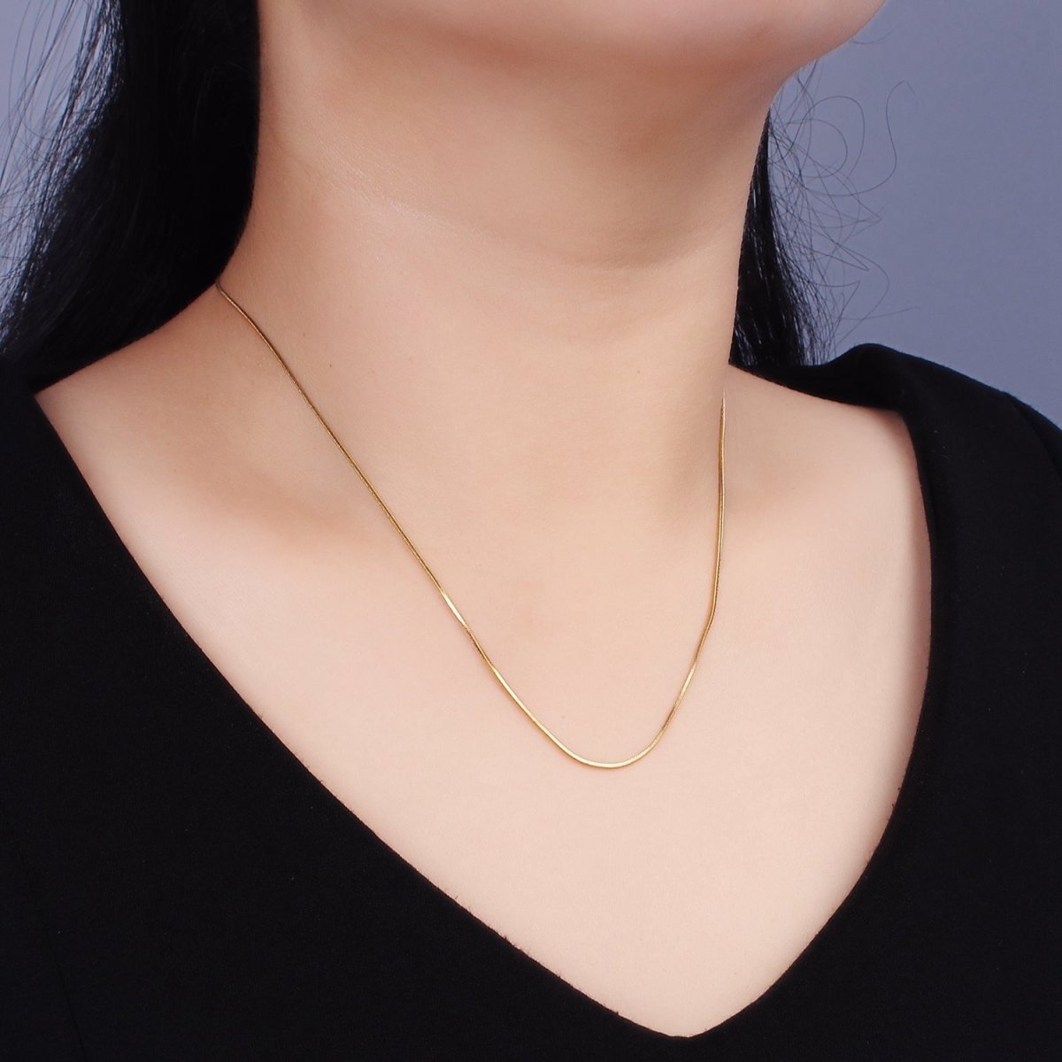 Stainless Steel 1mm Dainty Snake Cocoon 18 Inch, 20 Inch Layering Chain Necklace | WA-2306 WA-2307 Clearance Pricing