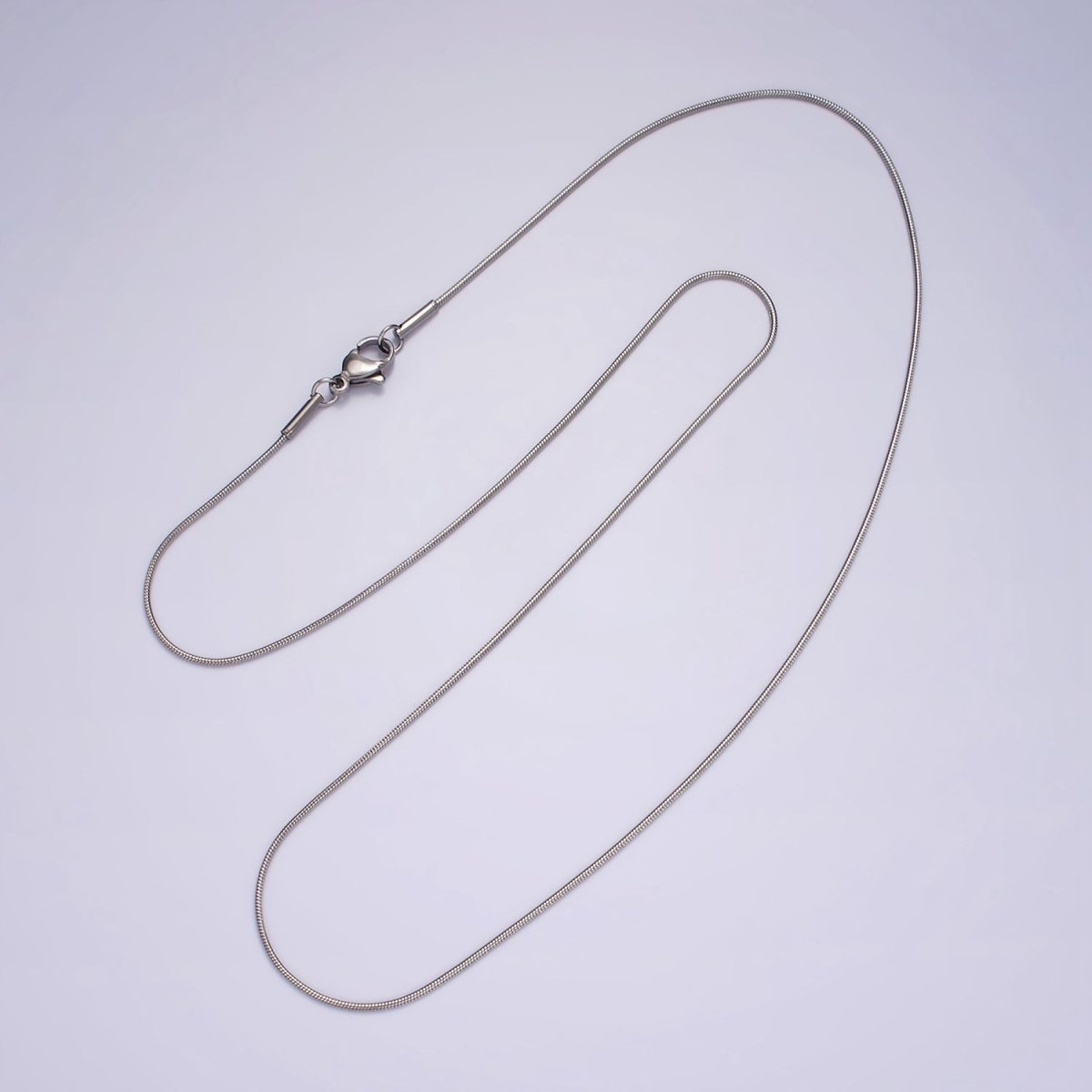 Stainless Steel 1mm Dainty Snake Cocoon 20 Inch Chain Layering Necklace | WA-2260 Clearance Pricing