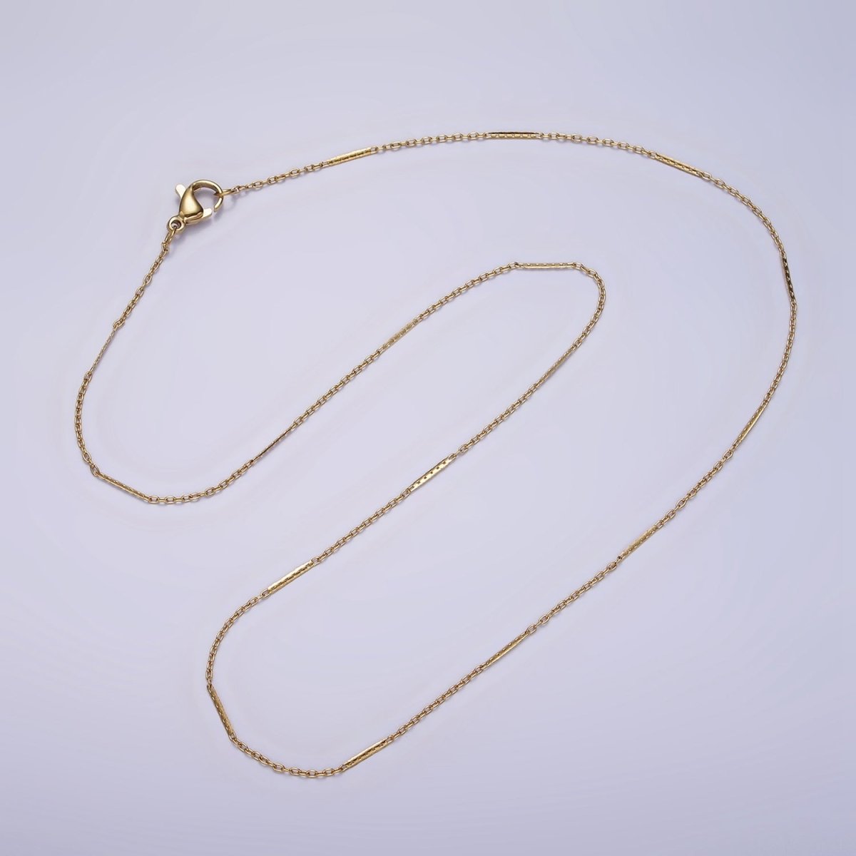 Stainless Steel 1mm Dainty Unique Flat Cable Link 17 Inch Chain Necklace | WA-2041 Clearance Pricing