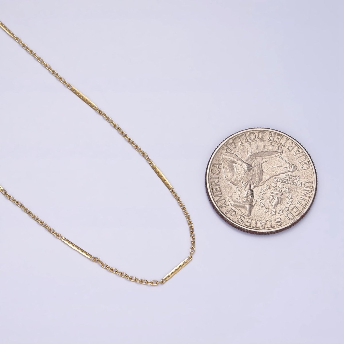 Stainless Steel 1mm Dainty Unique Flat Cable Link 17 Inch Chain Necklace | WA-2041 Clearance Pricing