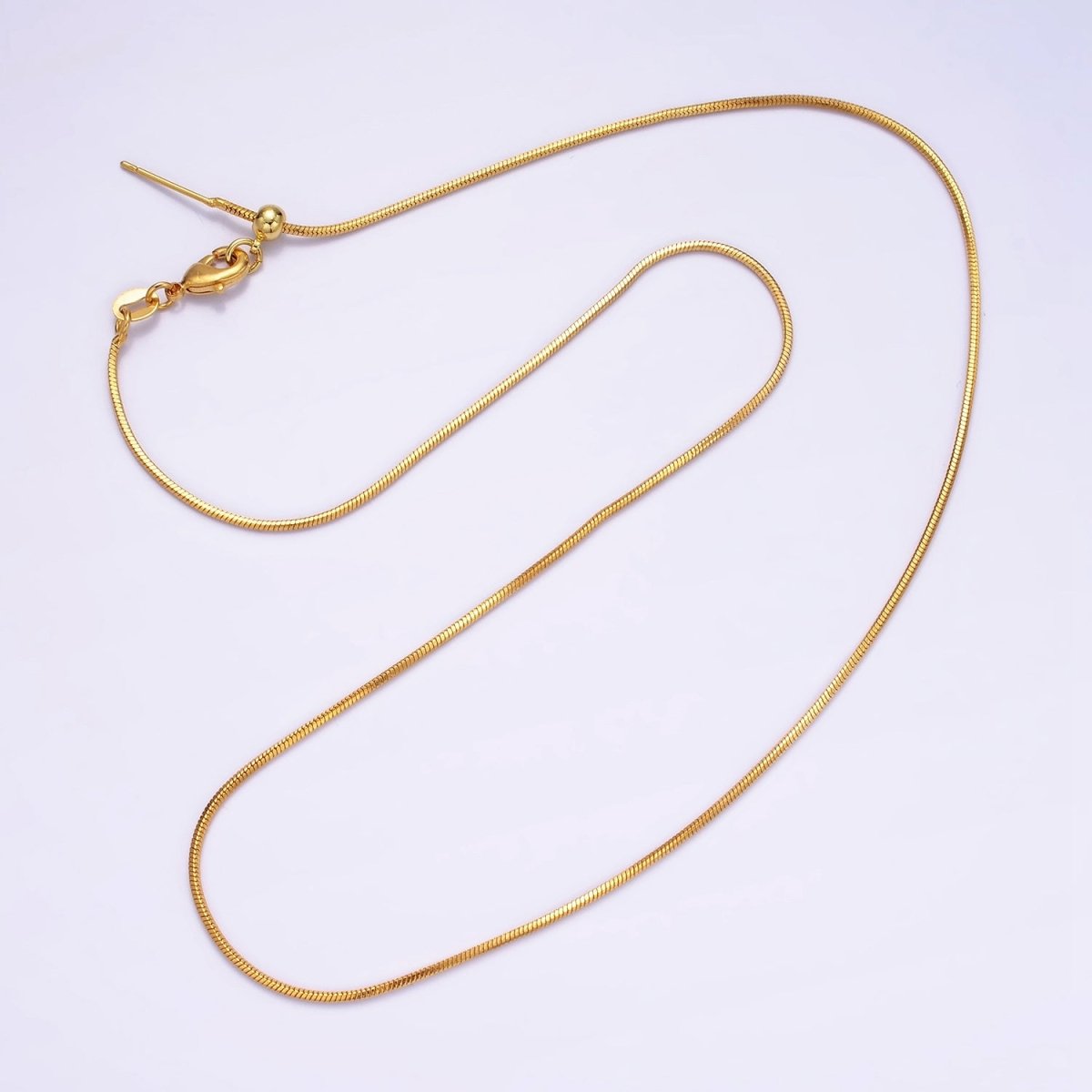 Stainless Steel 1mm Snake Chain 18.5 Inch Slider Needle Necklace | WA-2425