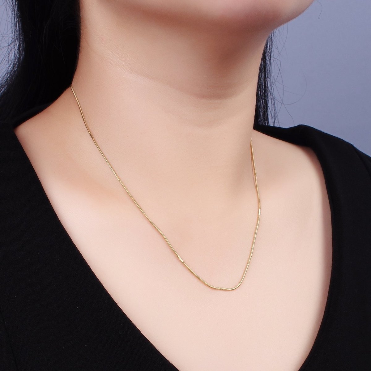 Stainless Steel 1mm Snake Cocoon Chain 18 Inch Necklace | WA-2371