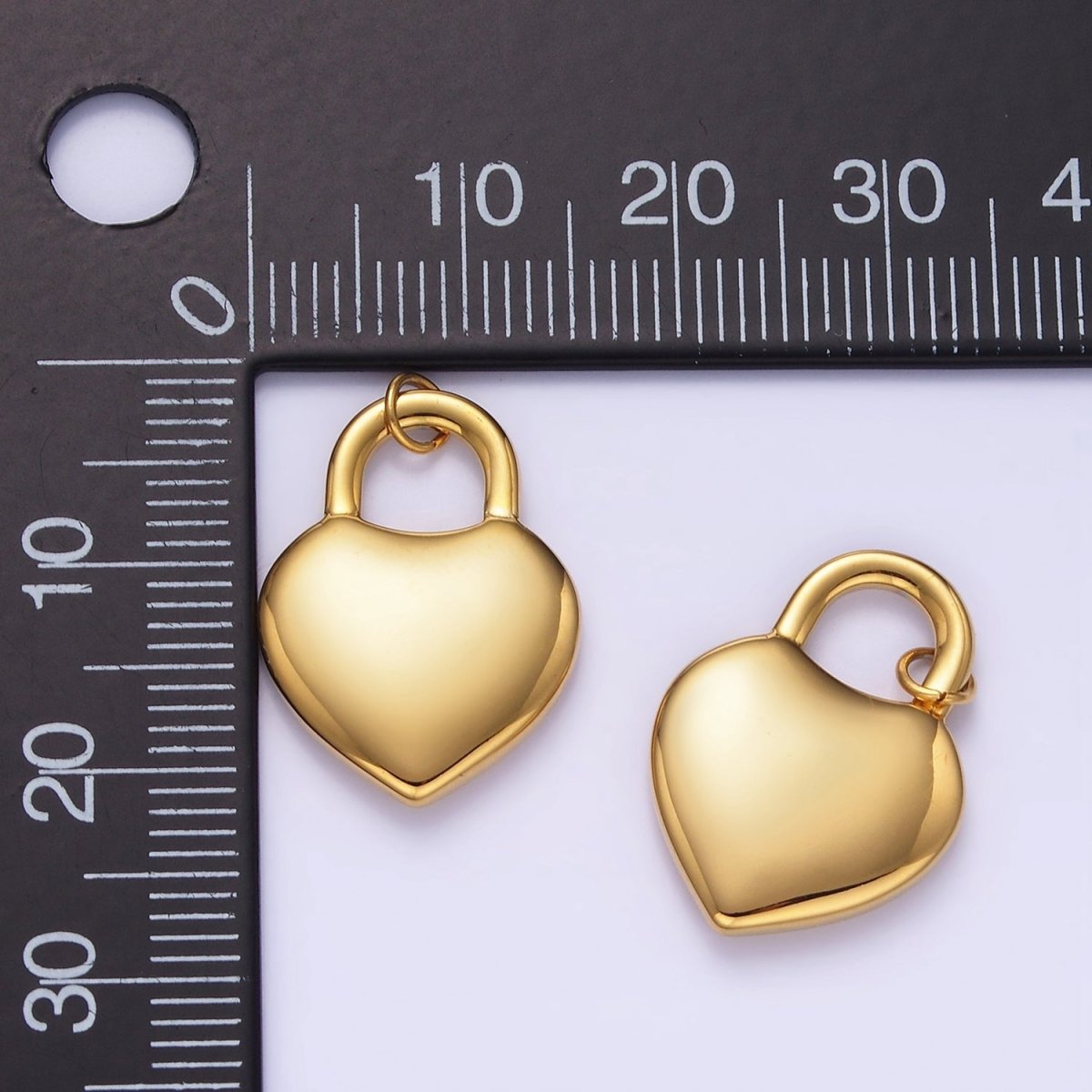 Stainless Steel 22mm Heart Padlock Minimalist Charm | P955