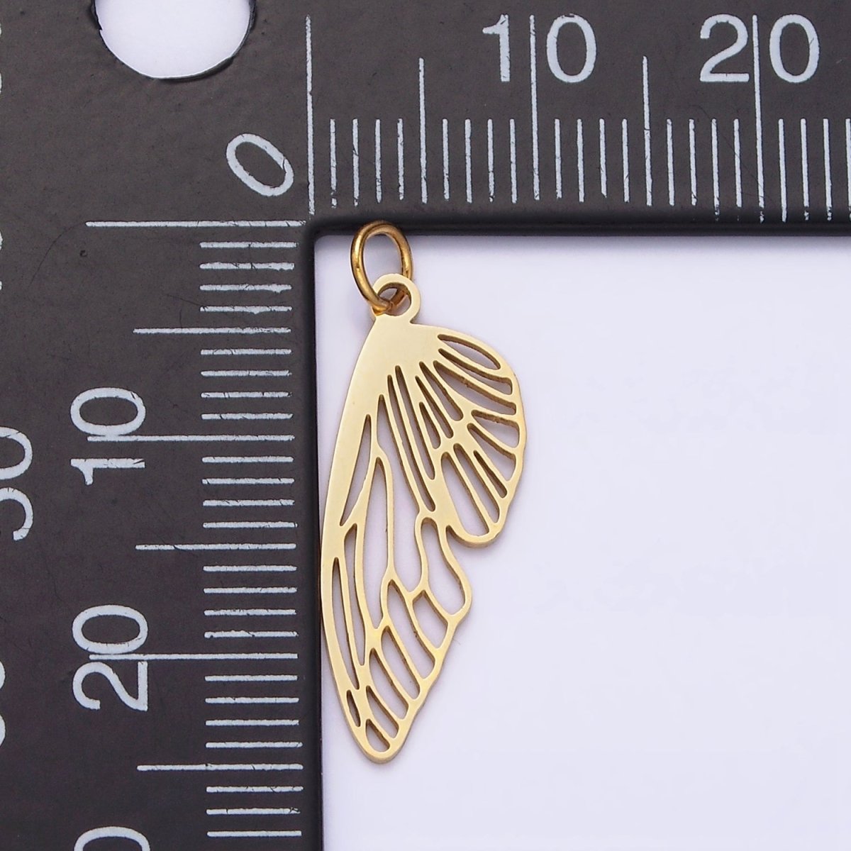 Stainless Steel 23.5mm Open Butterfly Wings Animal Charm  P-625