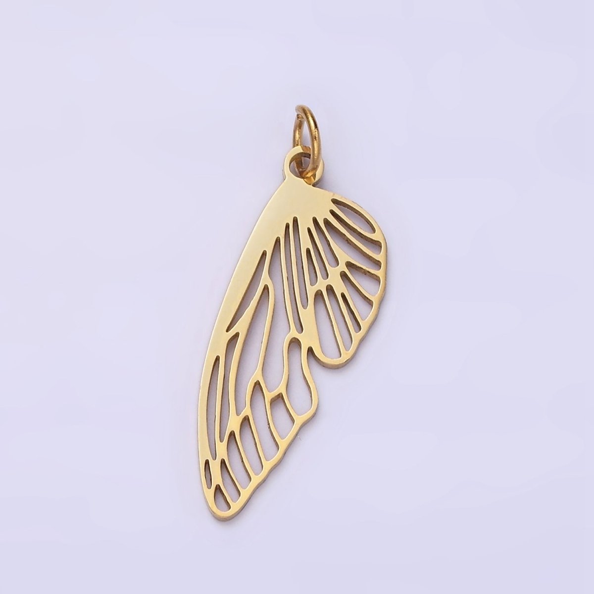 Stainless Steel 23.5mm Open Butterfly Wings Animal Charm  P-625