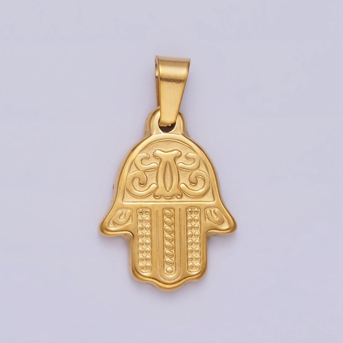 Stainless Steel 25.5mm Artisan Hamsa Hand Pendant | P-801