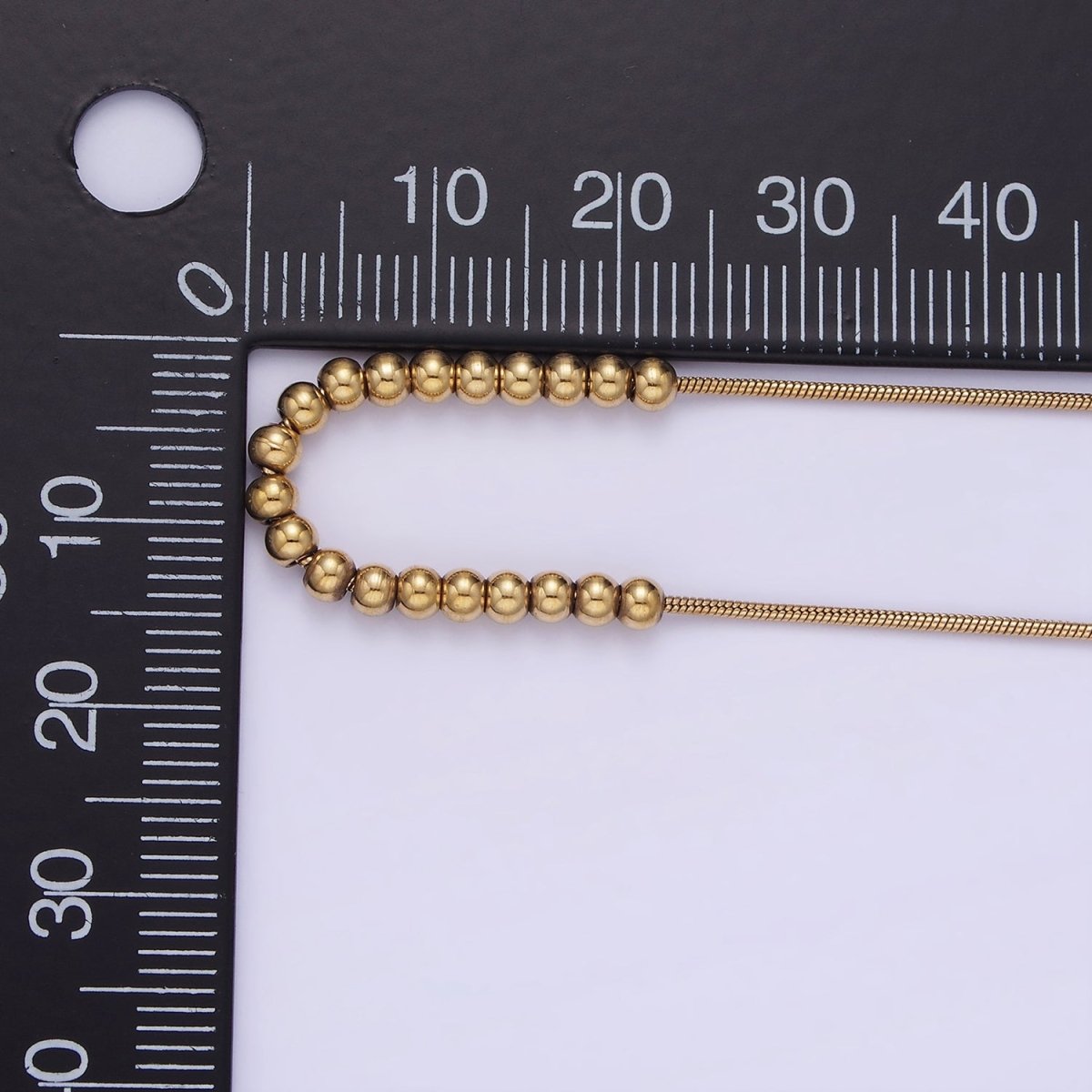 Stainless Steel 2.5mm Bubble Bead 16 Inch Herringbone Chain Necklace | WA-2395