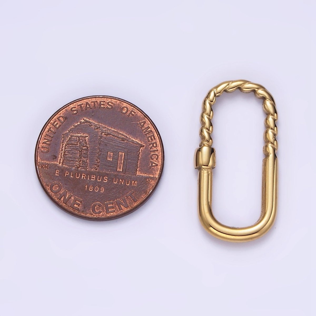 Stainless Steel 25mm Half Twisted Braided Oblong Link Jewelry Supply | Z-475