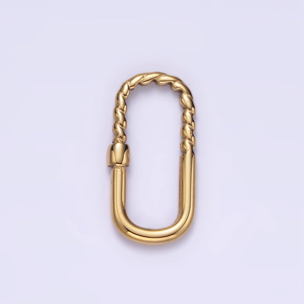 Stainless Steel 25mm Half Twisted Braided Oblong Link Jewelry Supply | Z-475
