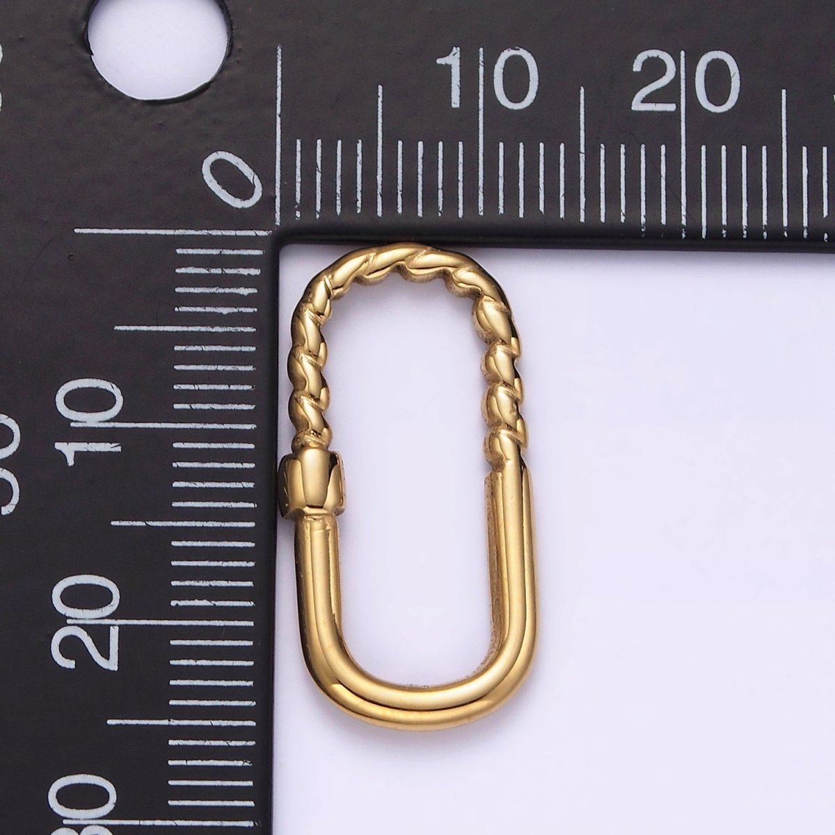 Stainless Steel 25mm Half Twisted Braided Oblong Link Jewelry Supply | Z-475