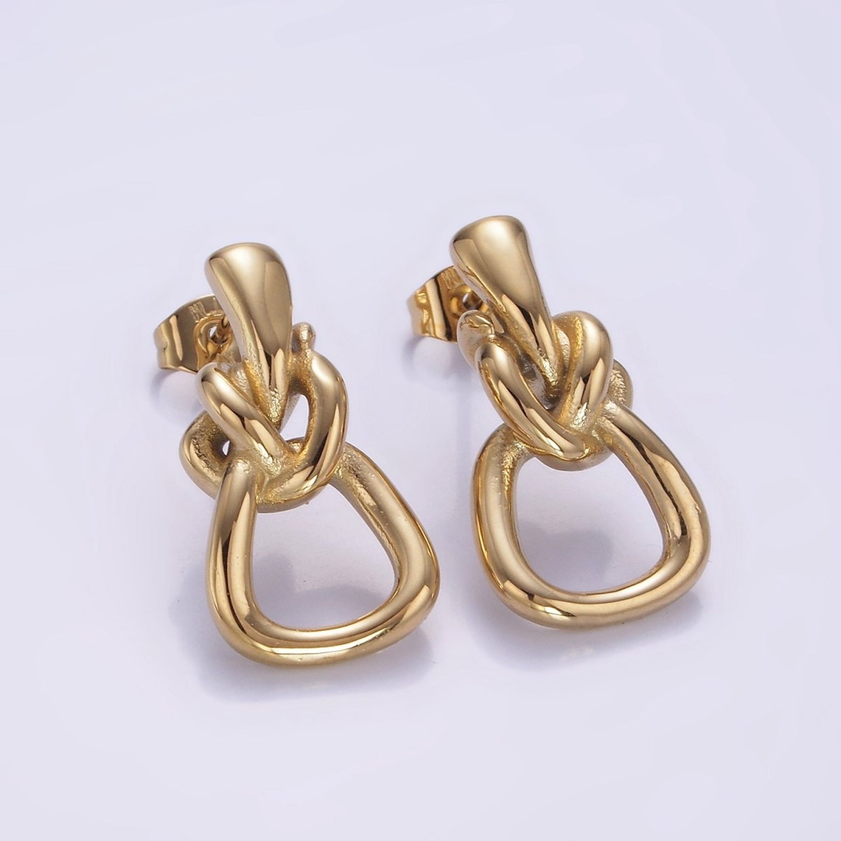 Stainless Steel 25mm Twisted Band Minimalist Stud Earrings | AB1152