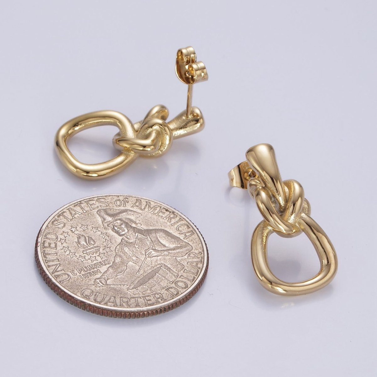 Stainless Steel 25mm Twisted Band Minimalist Stud Earrings | AB1152