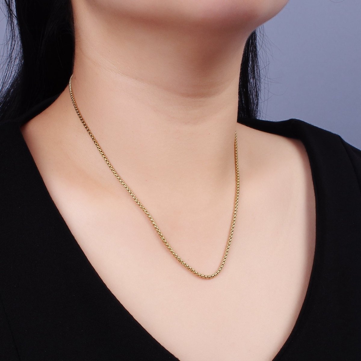 Stainless Steel 2mm Box Chain 18 Inch Necklace | WA-2370