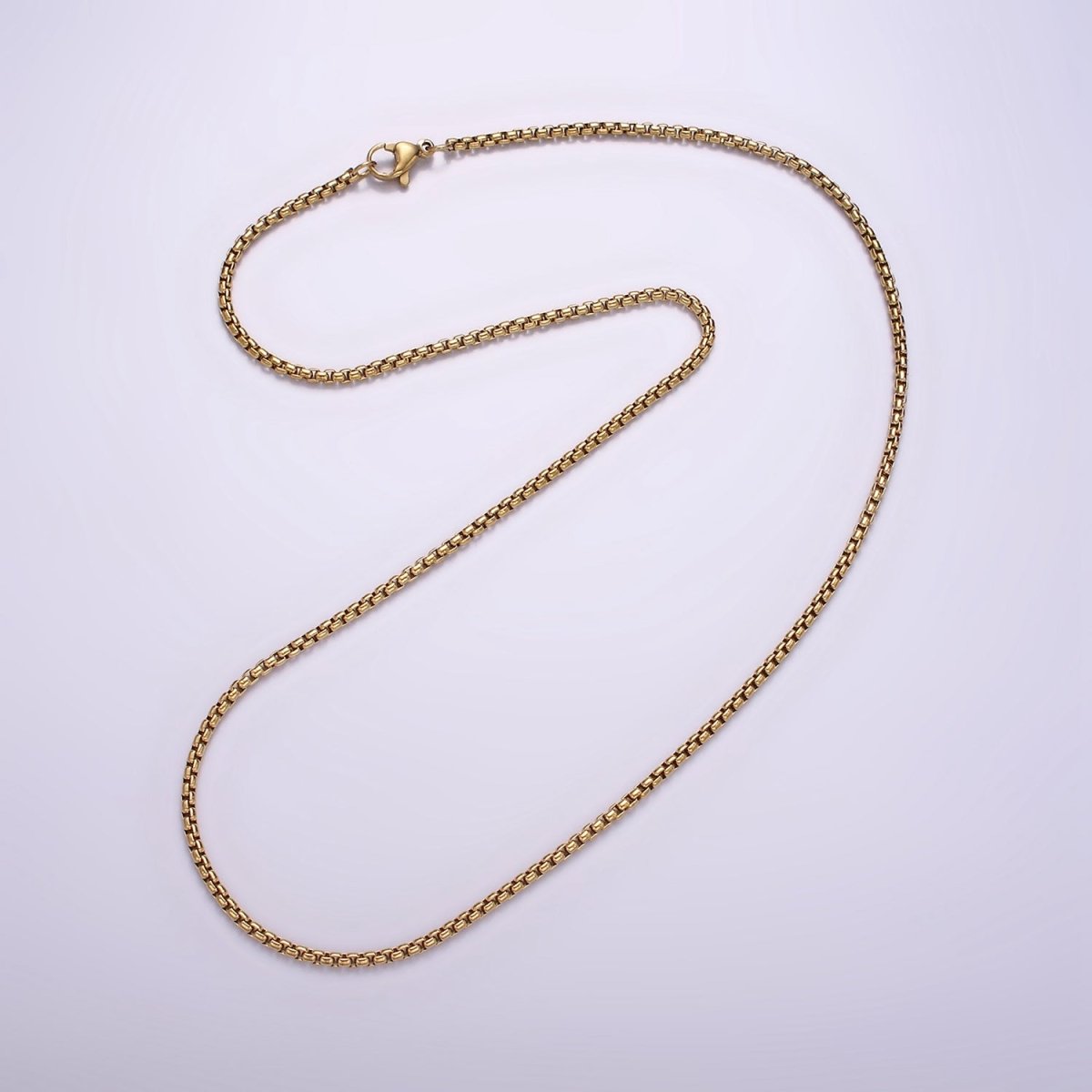 Stainless Steel 2mm Box Chain 18 Inch Necklace | WA-2370