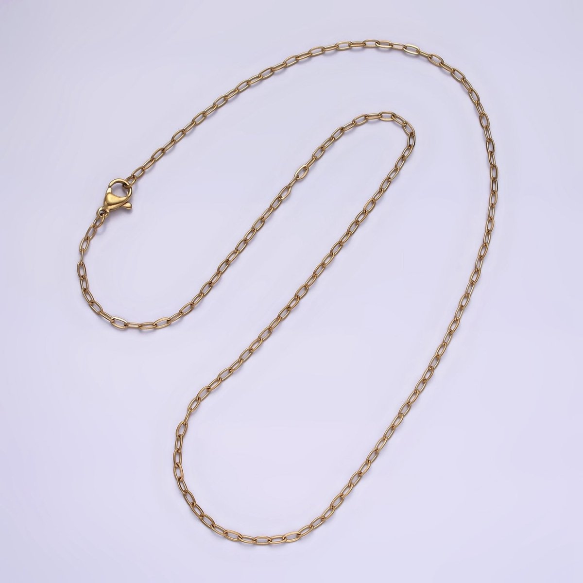 Stainless Steel 2mm Dainty Cable Chain 17.72 Layering Chain Necklace | WA-2025 Clearance Pricing