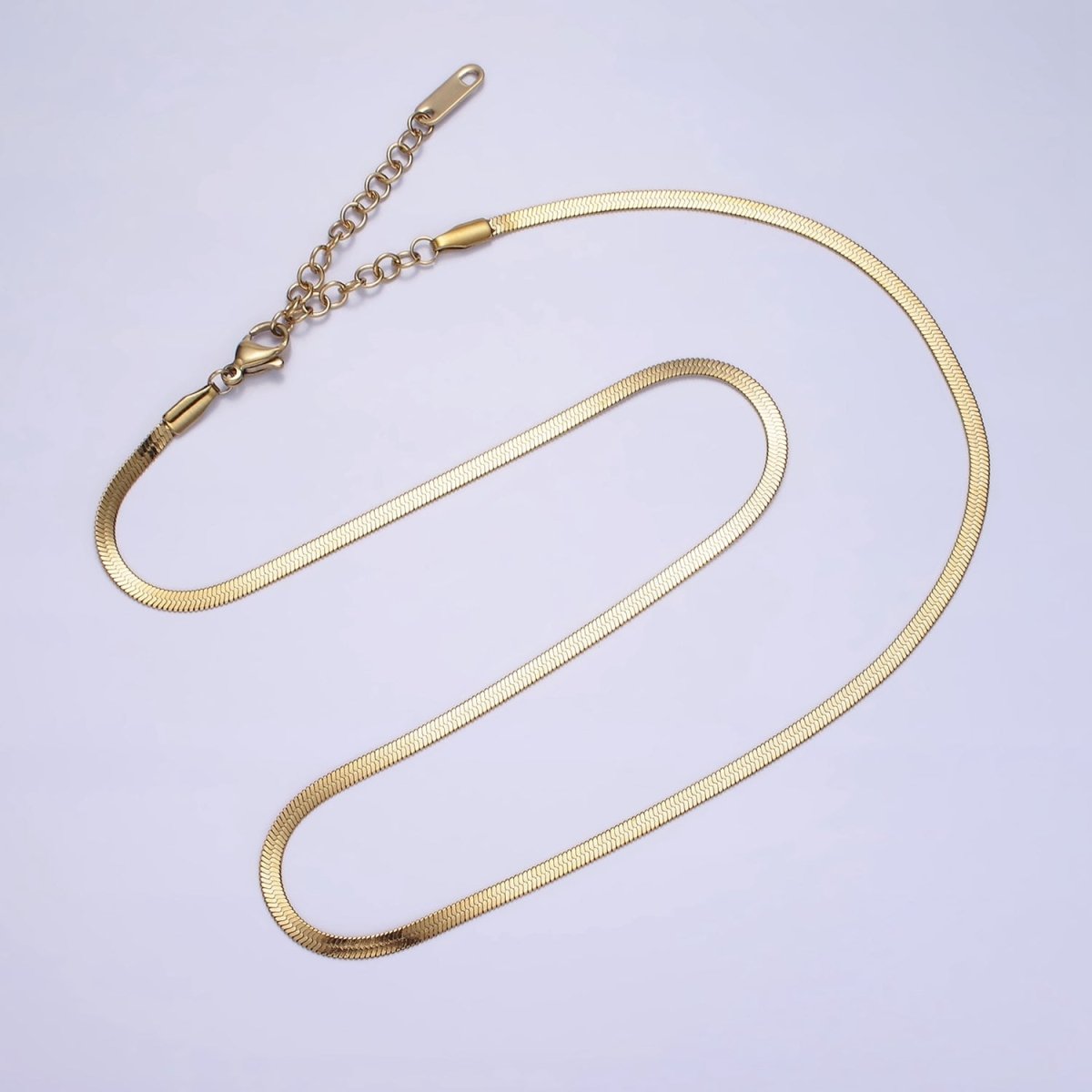 Stainless Steel 2mm Herringbone 18 Inch Layering Chain Necklace | WA-2017 Clearance Pricing