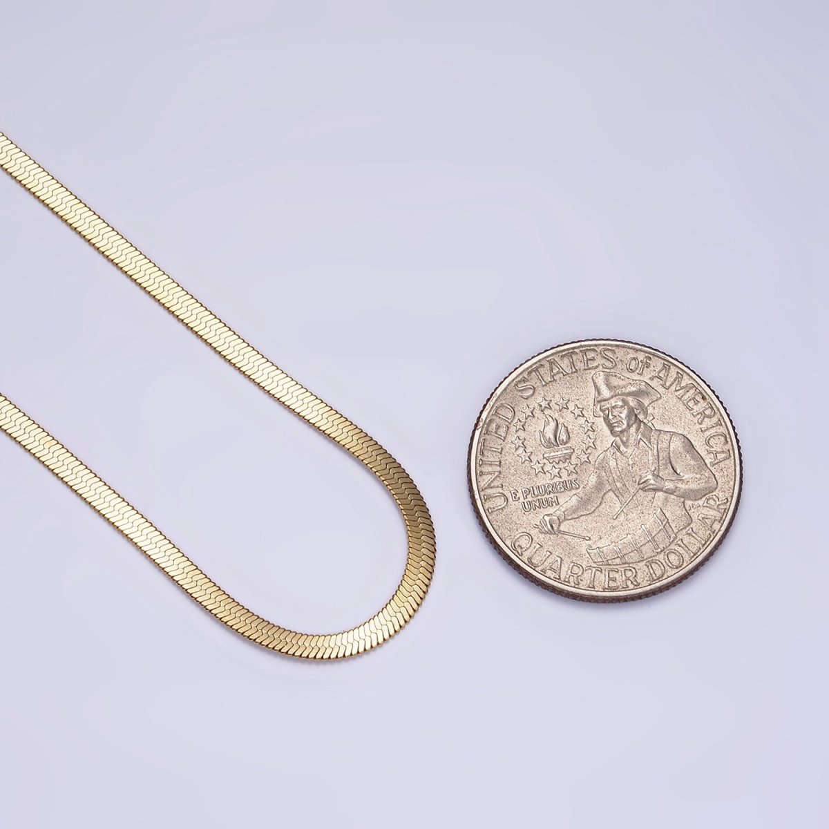 Stainless Steel 2mm Herringbone 18 Inch Layering Chain Necklace | WA-2017 Clearance Pricing