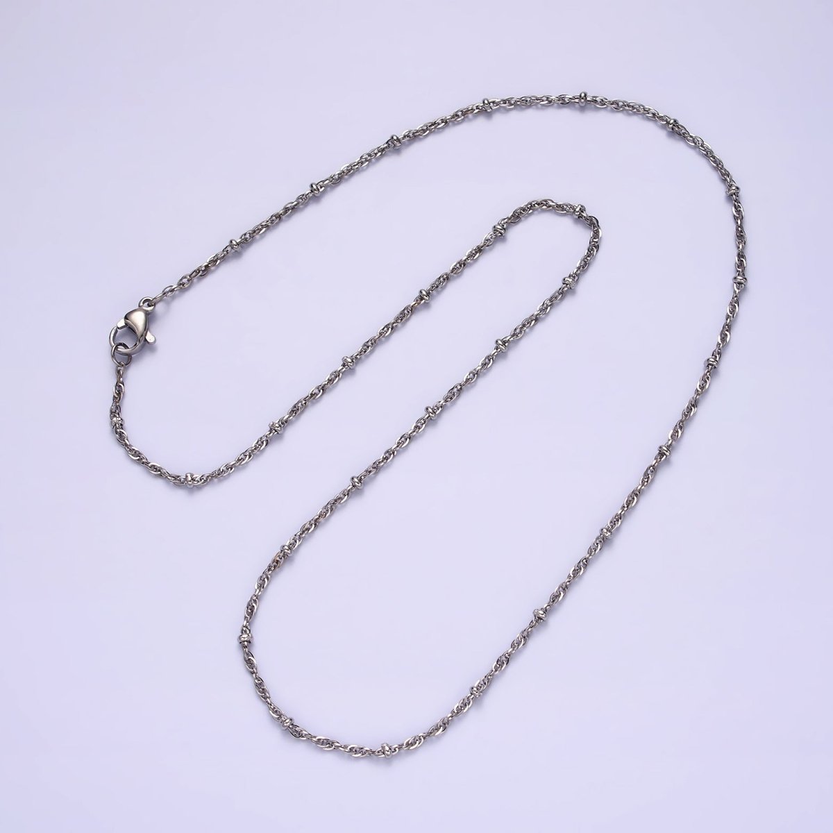 Stainless Steel 2mm Satellite Singapore 18 Inch Layering Chain Necklace | WA-2102 Clearance Pricing