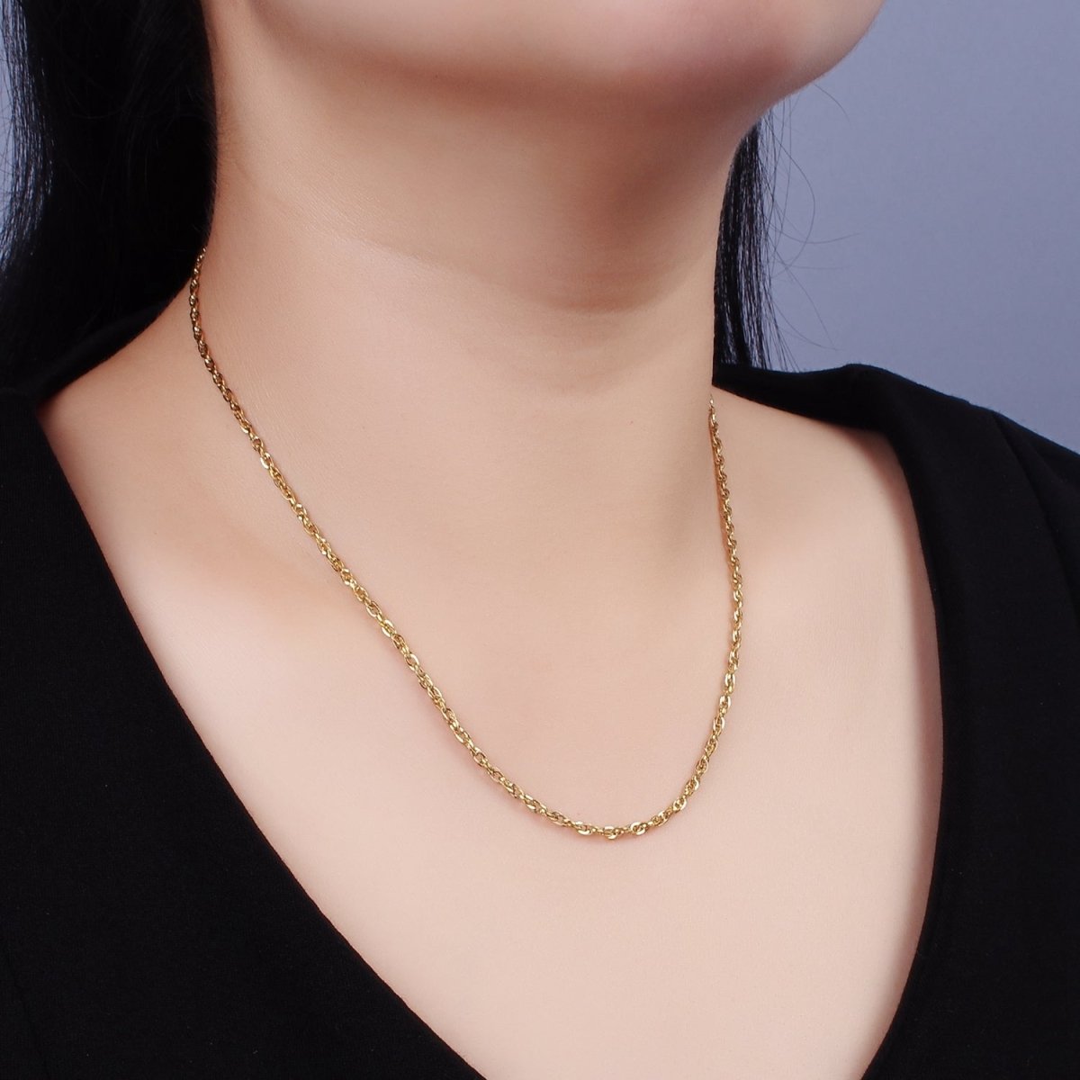 Stainless Steel 2mm Singapore 18 Inch Necklace | WA-2352