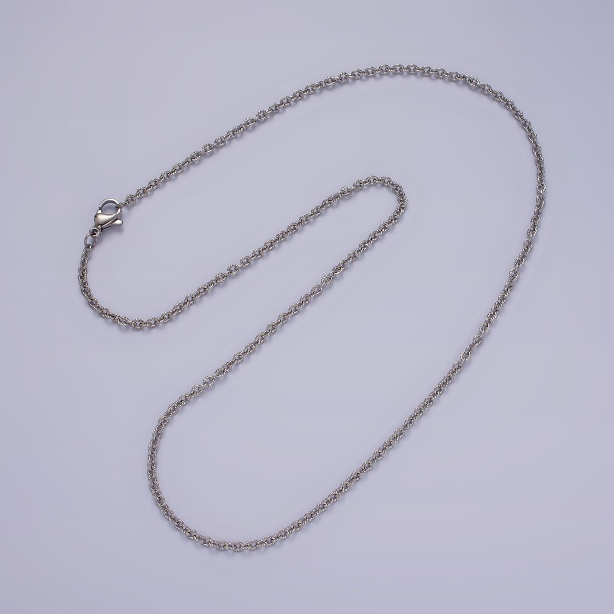Stainless Steel 2mm Sunburst Cable 18 Inch Layering Chain Necklace in Gold & Silver | WA-1994 WA-2107 Clearance Pricing