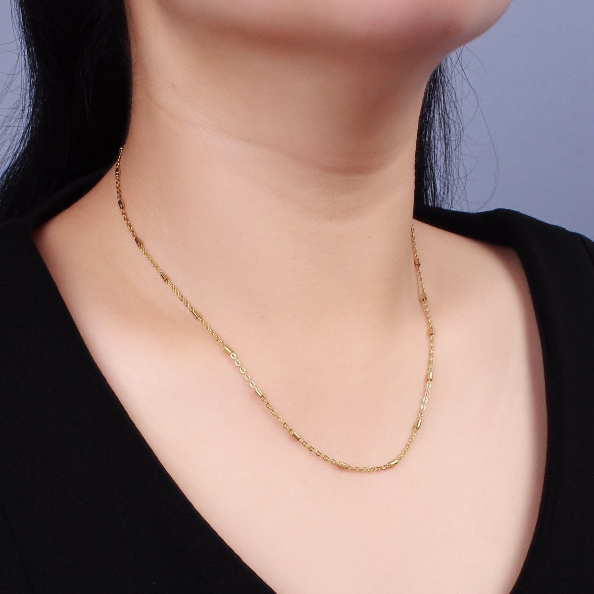 Stainless Steel 2mm Tube Satellite Chain 18 Inch Necklace | WA-2355