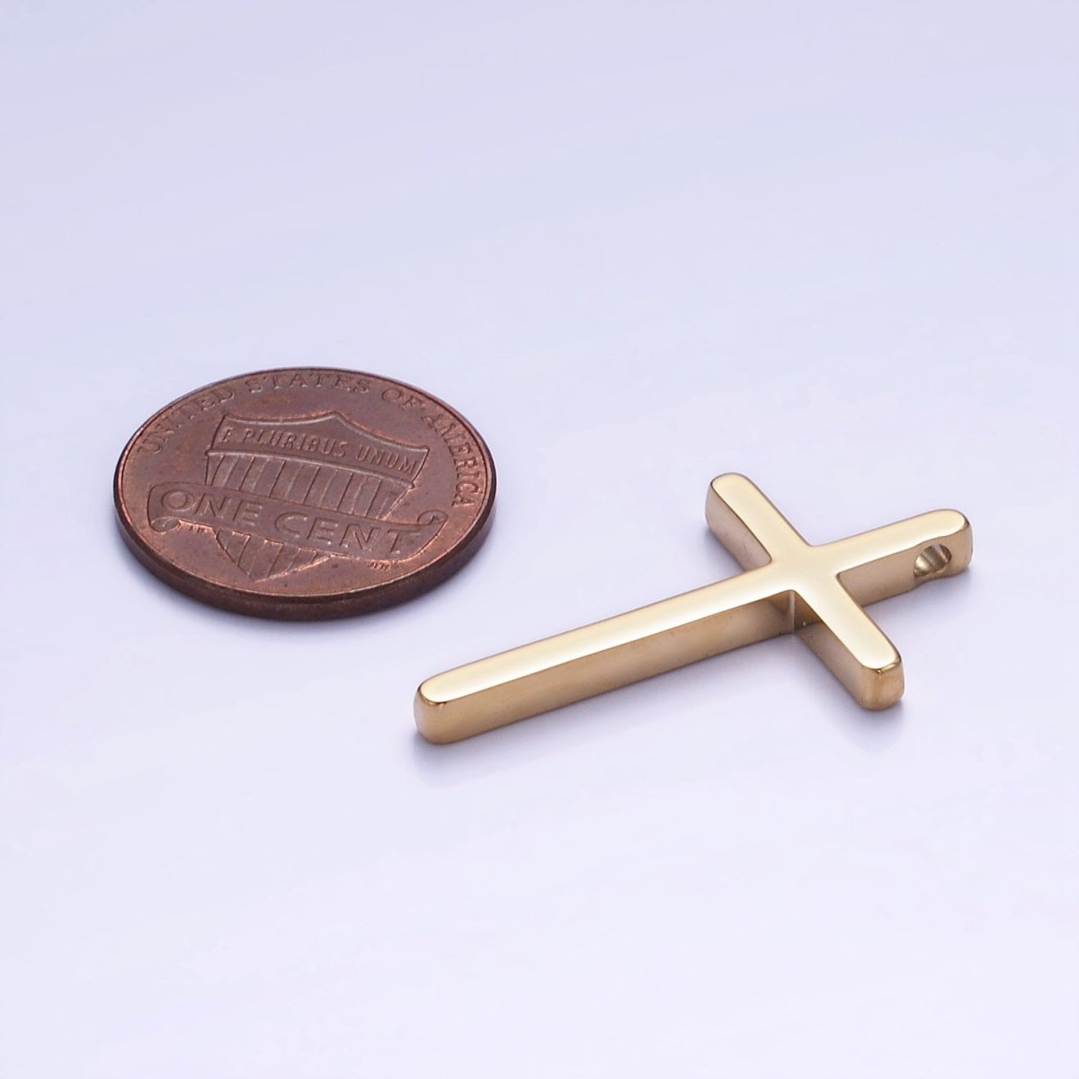 Stainless Steel 30mm Latin Cross Minimalist Charm | P942