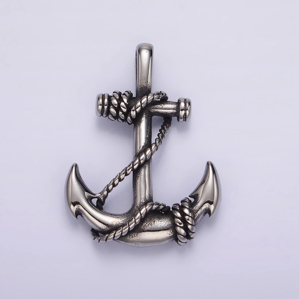 Stainless Steel Nautical Anchor Rope Tied Pendant in Gold & Silver | P1201