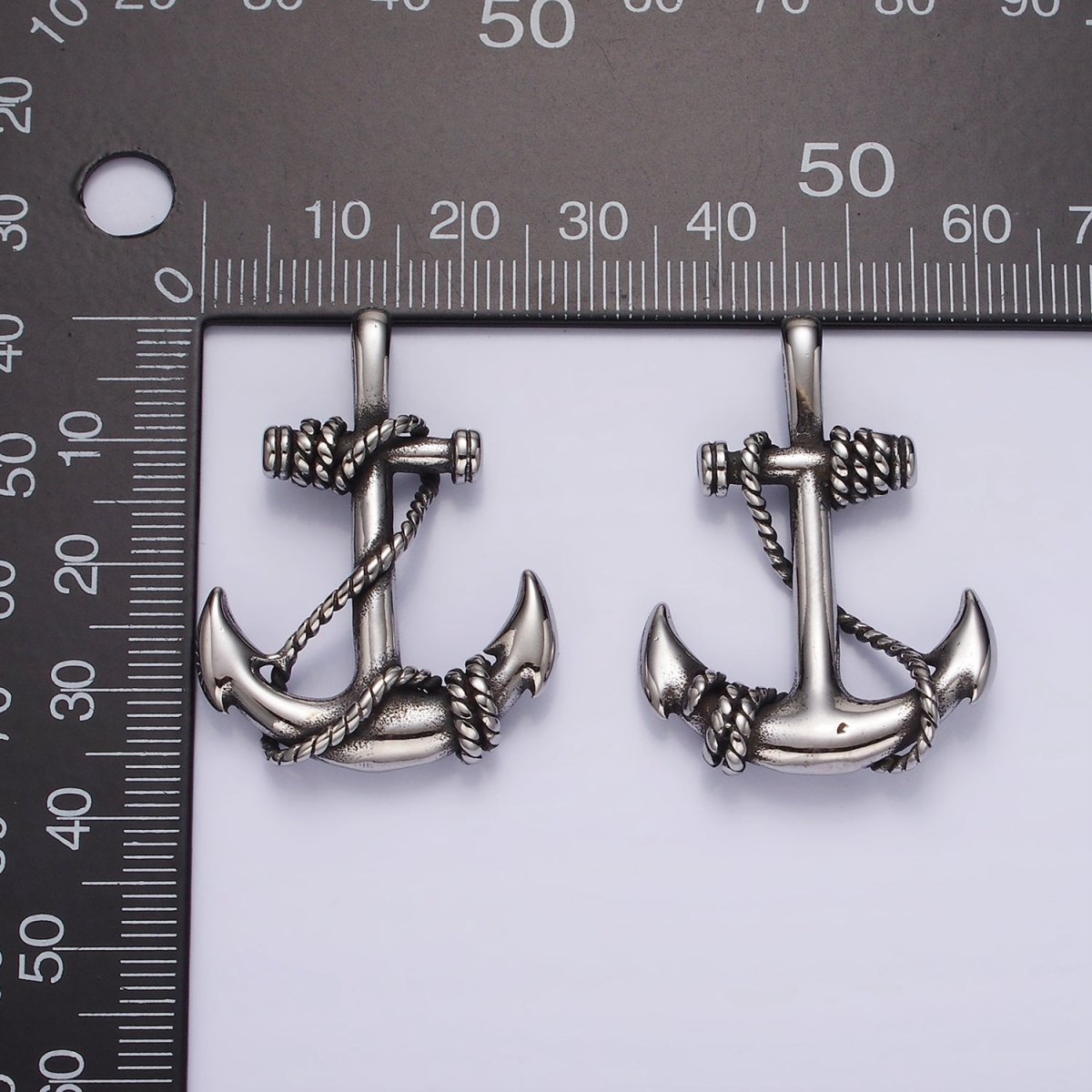 Stainless Steel Nautical Anchor Rope Tied Pendant in Gold & Silver | P1201