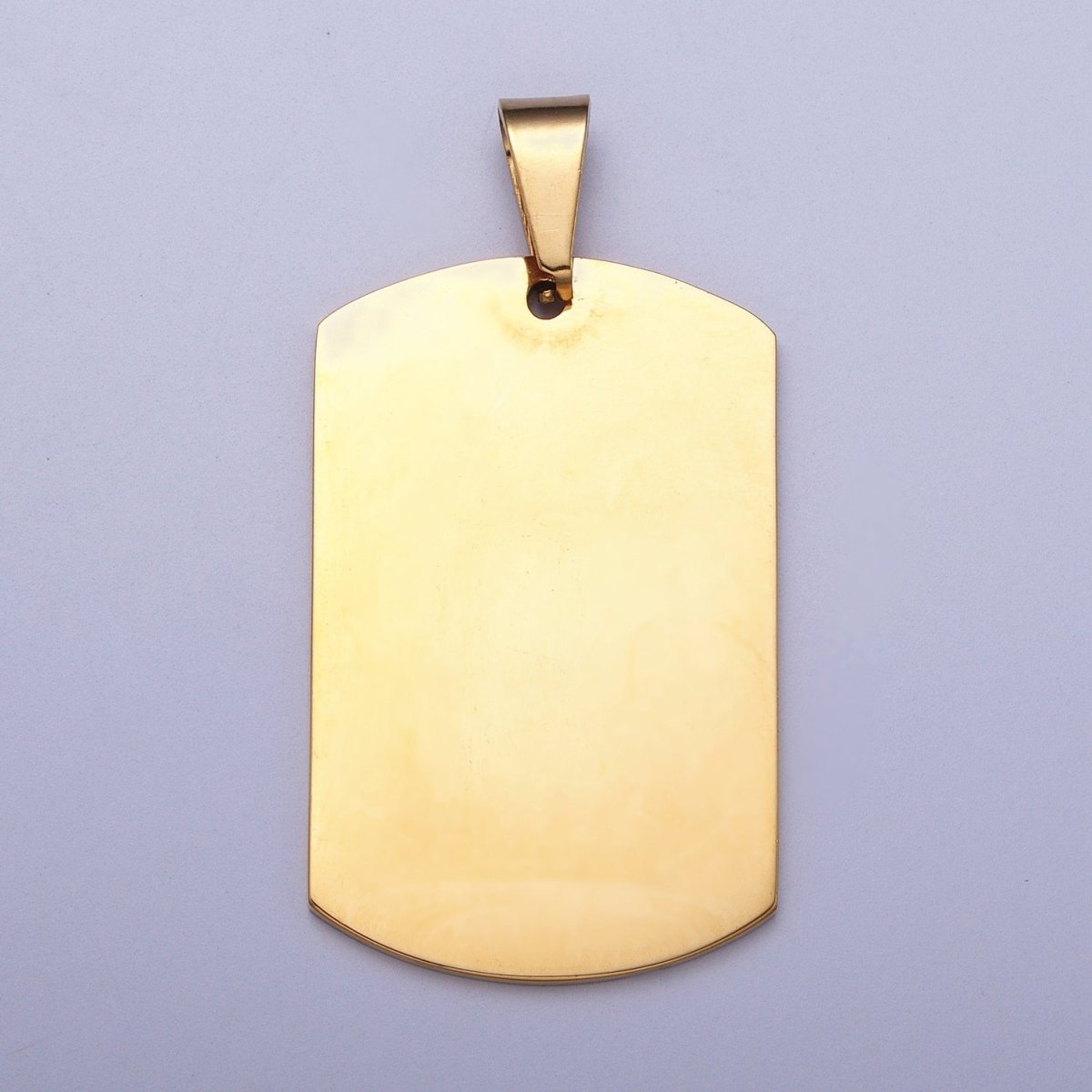 Stainless Steel 36.5mm, 48.5mm Rectangular Tag Engravable Geometric Pendant in Gold and Silver J-437 J-438 J-429 J-431